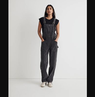 #ad Madewell NEW NWT Womens Tall 2XLT Black Oversized Carpenter Overalls $49.99