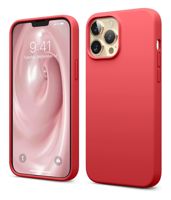 #ad Silicone iphone 13 pro max case 3 Layer Shockproof Phone Cover Red $9.95
