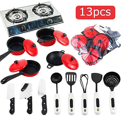 #ad 13pcs Kitchen Toys Set Pretend Cooking Playset For Kids W Pots Pans Cookware $12.68