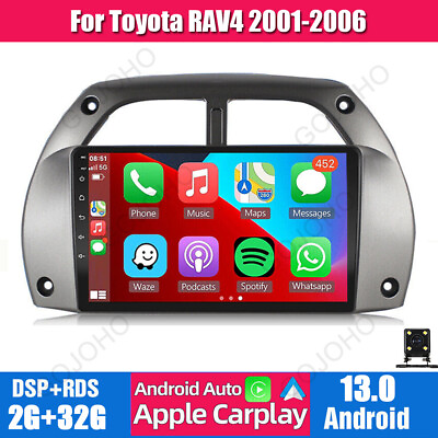 #ad 9quot; Android 13 Apple Carplay Car Radio GPS Navi Stereo For Toyota RAV4 2001 2006 $169.99