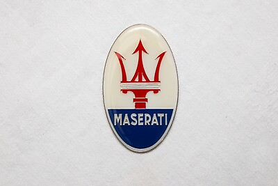 #ad Maserati Car Bonnet Adhesive Badge Cream Blue Red GBP 22.00