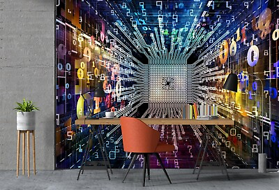 #ad 3D Digital Space G7579 Wallpaper Wall Murals Removable Self adhesive Erin AU $374.99