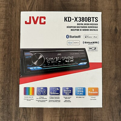 #ad *NEW* JVC KD X380BTS Digital Media Car Receiver Bluetooth USB SiriusXM iOS Alexa $83.99