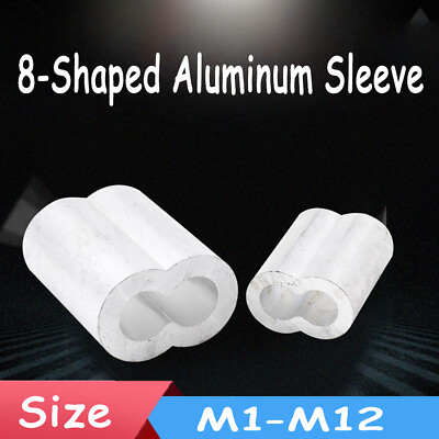 #ad 8 Shaped Aluminum Sleeve M1 M12 Steel Wire Rope Accessories Crimping Sleeve Line $104.39