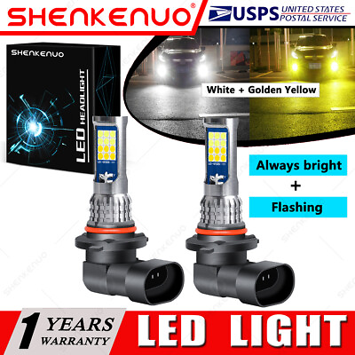 #ad For Subaru Forester 98 02 06 13 2X 9006 LED Fog Bulbs Flash 2 Color WhiteYellow $18.49