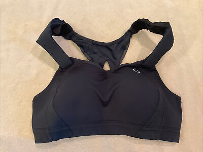 #ad Moving Comfort sports bra 34C juno black Major Flaw $4.50
