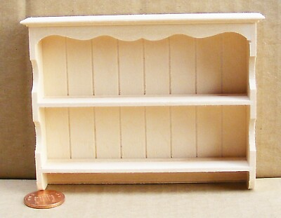 #ad Dolls House Wall Natural Finish Shelving Unit Tumdee 1:12 Scale Dresser 39 GBP 5.99