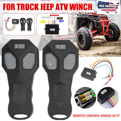 #ad Wireless Winch Remote Control Kit DC 12V Switch Handset for Truck Jeep ATV SUV $19.17