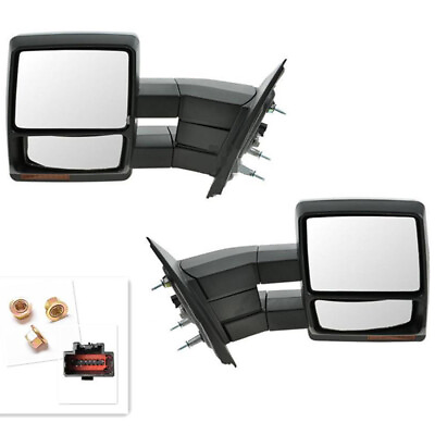 FIT Ford 2007 2014 F150 Pickup Towing Power Heated Tow Mirrors Set Signal puddle $120.97