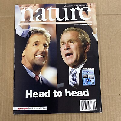 #ad Nature Magazine Sep 2004 Kerry vs Bush $12.34