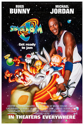 #ad Space Jam Warner Bros Movie Poster 1996 US Release Teaser $14.99