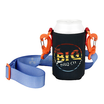 #ad Can Koozie Lanyard Necklace Big BBQ Company For Cans amp; Bottles W Clip On Strap $10.95