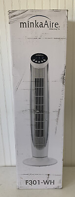 #ad MinkaAire 36quot; Oscillating Tower Fan New in Box F301 WH White $135.00