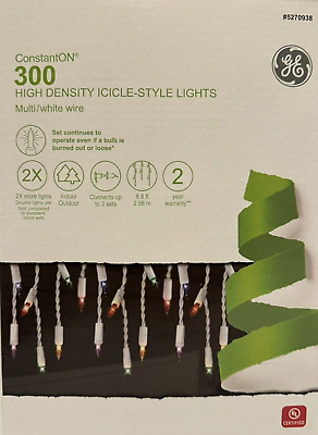 #ad 300 GE ConstantON Multi Color High Density Mini Icicle Style Lights 5270938 $31.99