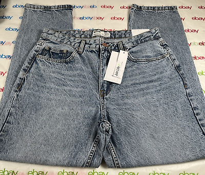#ad Bershka Leo Denim Jeans High Rise Straight Vintage Size 42 $18.37