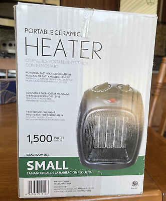 #ad Intertek Ceramic Heater w Fan amp; Thermostat Electric Portable 1500 Watt Open Box $29.95