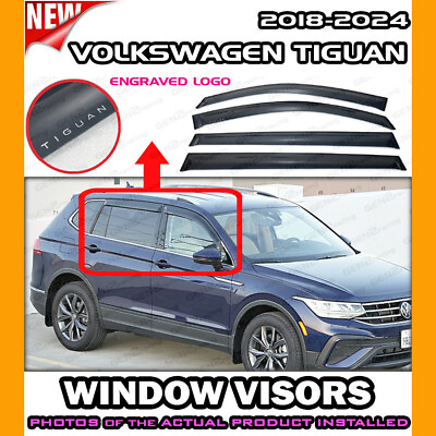#ad WINDOW VISOR for 2018 → 2024 Volkswagen Tiguan DEFLECTOR VENT SHADE RAIN GUARD $45.98