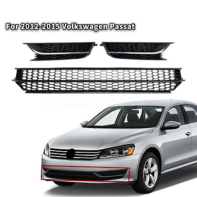#ad For 2012 2015 Volkswagen Passat Front Bumper Lower Grille Grill Fog Light Cover $51.99