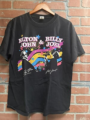 #ad Elton John amp; Billy Joel 2009 Face2Face Tour T Shirt Men’s L Anvil Piano Man $37.00