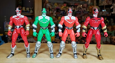 #ad Vintage Bandai Time Force Power Rangers Lot Action Figure Toy Red Green $35.00