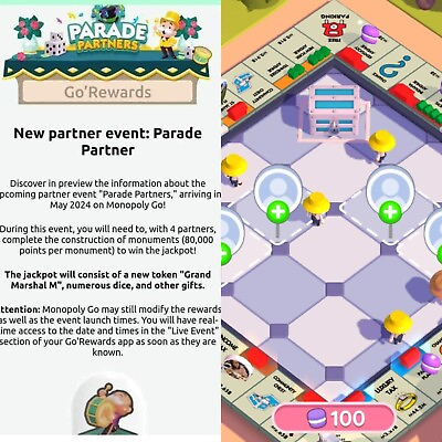 #ad Monopoly Go Parade Partners Event Fully Carry Slot Non Rush READ DESCRIPTION* $25.99