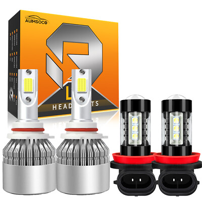 #ad For GMC Sierra 2500 HD 2015 Combo LED Headlight Kits High Low Beam Fog Bulbs $35.99