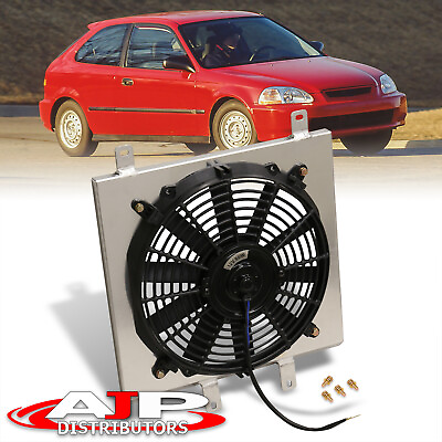 #ad 12quot; Performance Aluminum Radiator Fan Shroud For 1992 2000 Civic EG EK Manual $64.99