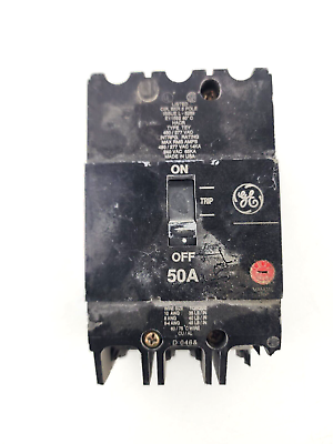 #ad Used GE General Electric 3 Pole Circuit Breaker 50A 480 277VAC E11592 Type TEY $84.99