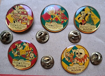 #ad 1992 Commemorative Disney Mickey Mouse Euro Opening 5 Pin Lot Official... $15.00