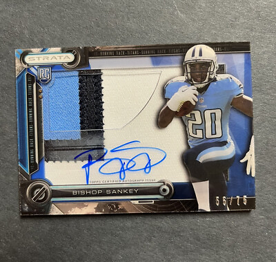 #ad 2014 Strata Clear Cut Relics Sapphire 75 Bishop Sankey RPA Rookie Patch Auto RC $8.00