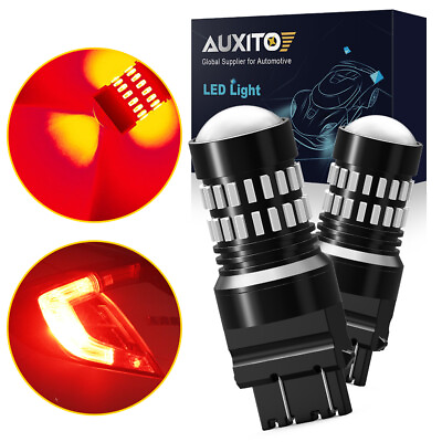 #ad AUXITO 3157 3057 Red LED Strobe Flashing Blinking Brake Tail Light Parking Bulbs $14.59