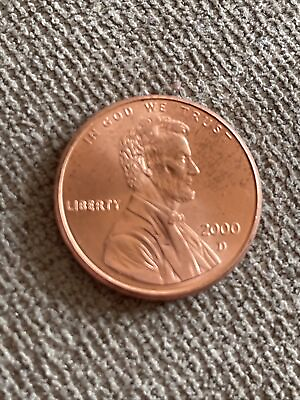 #ad 2000 D AU ONE LINCOLN MEMORIAL CENT penny red Tk745* $1.44