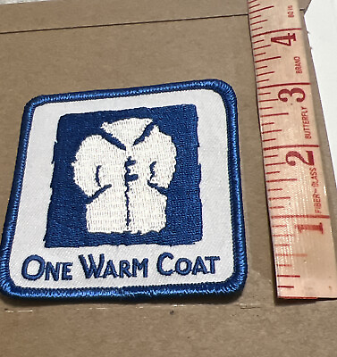 #ad ONE WARM COAT PATCH IRON ON 3quot; BLUE WHITE $9.99