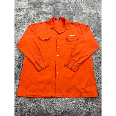 #ad Vintage Radiant International Shirt Men 2XL XXL Prison Orange Seadrill Patchwork $24.00
