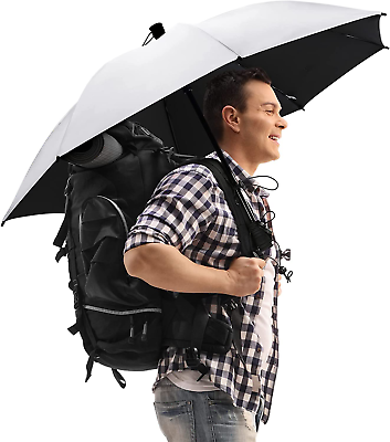 #ad 46 Inch Large Hiking Umbrella Ultralight UV Silver Reflective Full Size Trekking $53.98