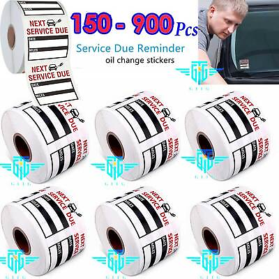 #ad Oil Change Service Reminder Stickers Window Lite Stock 150 Labels Roll $3.74