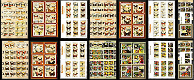 #ad Butterflies insects Collection Guinea Bissau 78 sheets MNH FREE SHIPPING #CNA147 $59.90