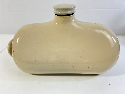 #ad Antique Stoneware Bed Foot Warmer Hot Water Bottle With Original Stopper $24.99