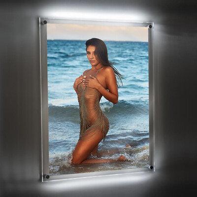 #ad NEW 24quot;x17quot; LED crystal poster frame advertising poster light boxes illuminated $119.00