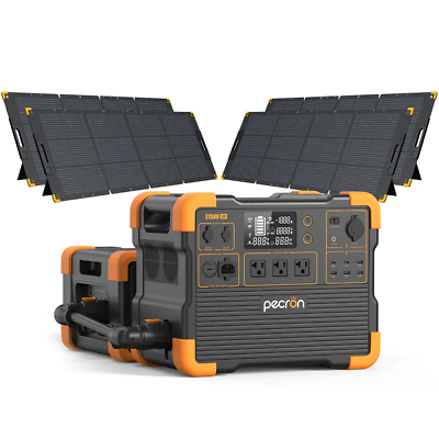 #ad PECRON E1500LFP 1536Wh Portable Power Station Solar Generator Solar Panels Kit $2734.00