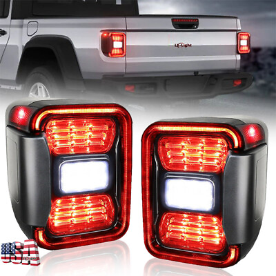 #ad Pair Smoke LED Tail Lights Replace Halogen For Jeep Gladiator JT 2020 2021 2022 $148.99