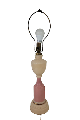 #ad Vintage Aladdin Alacite Electric Table Lamp Pink Beige 27 in tall $39.99