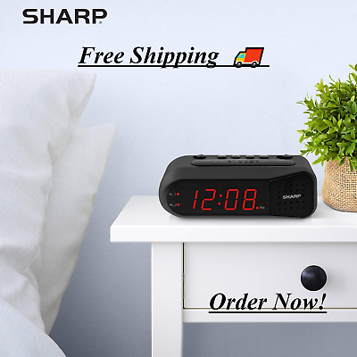 #ad Electric Digital Dual Alarm Clock Battery Backup Led Large Display Snooze $13.60