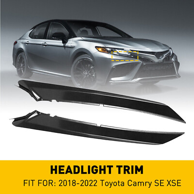 #ad For 2018 2022 Toyota Camry SE XSE Front Bumper Headlight Filler Trim Accessories $16.99