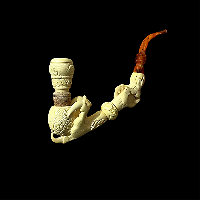 #ad X Large Eagle claw Meerschaum Pipe handmade smoking tobacco pipe w case MD 434 $358.67