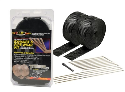 #ad DEI Titanium Exhaust Wrap Kit Two 2quot; x 50#x27; Rolls w 4quot; 8quot; Locking Ties and Tool $150.88