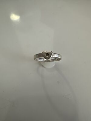 #ad Tiffany amp; Co. Sterling Silver Paloma Picasso Diamond Modern Heart Ring Size 5 $175.00