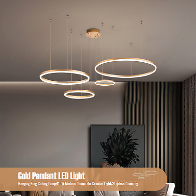 #ad Hanging Ceiling Lamp Pendant Light Modern Fashion Dimmable Light Circular 110W $148.63