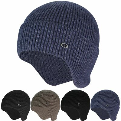 #ad Men Women Soft Winter Warm Knit Wool Hat Stripe Visor Brim Peaked Beanie Hat Cap $9.19