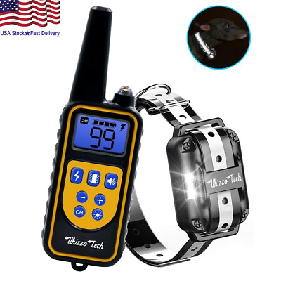 #ad Dog Shock Training Collar Rechargeable Remote Control Waterproof IP67 875 Yards $19.99